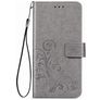 Mobigear Clover Motorola One Fusion Plus Hoesje Bookcase Portemonnee - Grijs