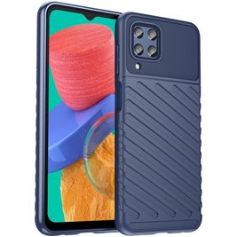 Mobigear Groove Samsung Galaxy M33 Hoesje Flexibel TPU Backcover - Blauw