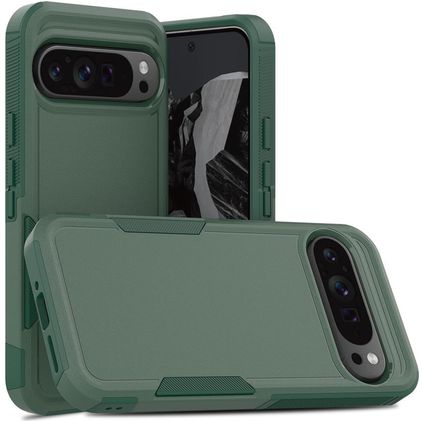 Mobigear Heavy Armor Google Pixel 9 Pro XL Hoesje Hardcase Backcover Shockproof - Donkergroen