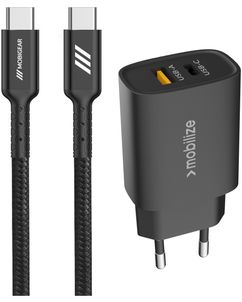 Mobigear Essentials Single USB-C Oplader USB-C 1 Meter Power Delivery 25W - Zwart