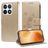 Mobigear Flowers Xiaomi 14T Pro Hoesje Bookcase Portemonnee - Goud
