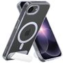Mobiparts Hardcover Doorzichtig iPhone 16e MagSafe Hoesje Hardcase Backcover met Standaard - Transparant