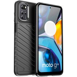 Mobigear Groove Motorola Moto E32 Hoesje Flexibel TPU Backcover - Zwart