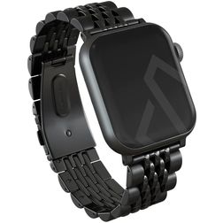 Burga Chic Royal Stalen Apple Watch Bandje Vouwsluiting - 42/41/40/38 mm - Zwart