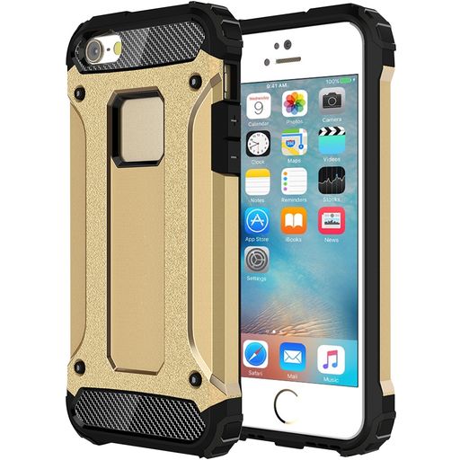 Mobigear Outdoor iPhone SE (2016) Hoesje Hardcase Backcover Shockproof - Goud