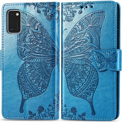 Mobigear Butterfly Samsung Galaxy A41 Hoesje Bookcase Portemonnee - Blauw