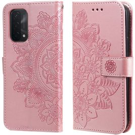 Mobigear Flowers OPPO A74 5G Hoesje Bookcase Portemonnee - Roségoud