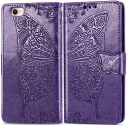 Mobigear Butterfly iPhone SE (2022) Hoesje Bookcase Portemonnee - Paars