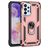 Mobigear Armor Ring Samsung Galaxy A23 Hoesje Hardcase Backcover Shockproof met Ringhouder - Roségoud