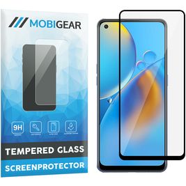 Mobigear Premium OPPO A74 4G Glazen Screenprotector - Case Friendly - Zwart