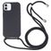 Mobigear Lanyard iPhone 16 Plus Siliconen Hoesje met koord - Zwart