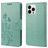 Mobigear Flowers iPhone 14 Pro Hoesje Bookcase Portemonnee - Groen