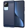 Mobigear Brushed Slim POCO F4 Hoesje Flexibel TPU Backcover - Blauw