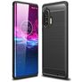 Mobigear Brushed Slim Motorola Edge Plus Hoesje Flexibel TPU Backcover - Zwart
