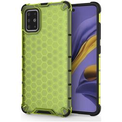 Mobigear Honeycomb Samsung Galaxy A51 Hoesje Hardcase Backcover Shockproof - Groen