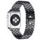 Mobigear Honeycomb Stalen Apple Watch Bandje Gespsluiting - 42/41/40/38 mm - Zwart
