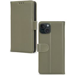Mobilize Premium Gelly Wallet iPhone 15 Hoesje Bookcase Portemonnee - Groen