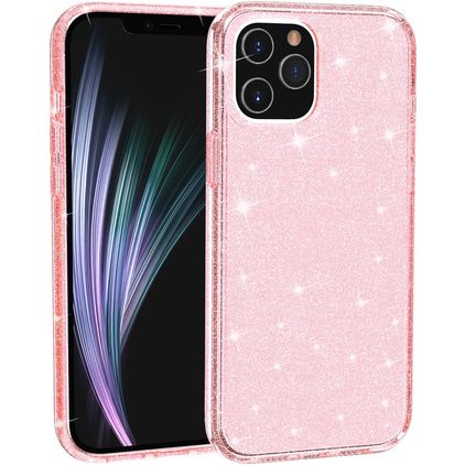 Mobigear Glitter iPhone 12 Pro Max Hoesje Hardcase Backcover - Roze