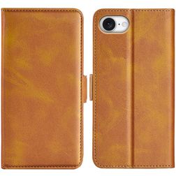 Mobigear Slim Magnet iPhone 16e Hoesje Bookcase Portemonnee - Cognac