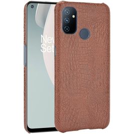 Mobigear Croco OnePlus Nord N100 Hoesje Hardcase Backcover - Bruin