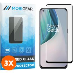 Mobigear Premium OnePlus Nord N10 5G Glazen Screenprotector - Case Friendly - Zwart (3-Pack)