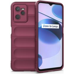Mobigear Bumpy Realme C35 Hoesje Flexibel TPU Backcover - Bordeauxrood
