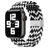 Mobigear Braided Nylon Apple Watch Bandje Klemsluiting - 42/41/40/38 mm - Zwart / Wit