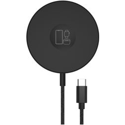 Mobilize 3in1 Magnetic Draadloze lader USB-C 1 Meter 15W - Zwart