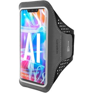 Mobiparts Comfort Fit Telefoonhouder Hardlopen Huawei Mate 20 Lite Sport Hoesje Neopreen Sportarmband - Zwart