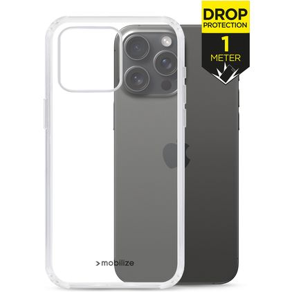 Mobilize Naked Protection Doorzichtig iPhone 15 Pro Max Hoesje Hardcase Backcover Shockproof - Transparant