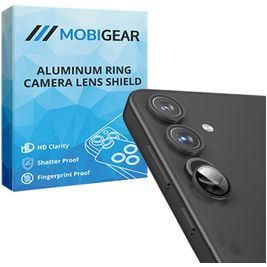 Mobigear Single Samsung Galaxy S24 Glazen Camera Lens Protector - Case Friendly - Zwart