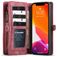 Caseme 008 iPhone 12 Hoesje Uitneembare 2in1 Bookcase Portemonnee - Rood