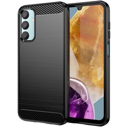 Mobigear Brushed Slim Samsung Galaxy M15 Hoesje Flexibel TPU Backcover - Zwart