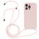Mobigear Lanyard iPhone 14 Pro Max Siliconen Hoesje met koord - Sand Pink