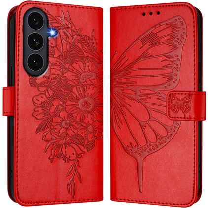 Mobigear Butterfly Samsung Galaxy S26 FE Hoesje Bookcase Portemonnee - Rood