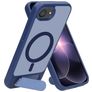 Mobiparts Hardcover iPhone 16e MagSafe Hoesje Hardcase Backcover met Standaard - Satin Blue