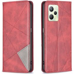 Mobigear Rhombus Slim Realme C35 Hoesje Bookcase - Rood