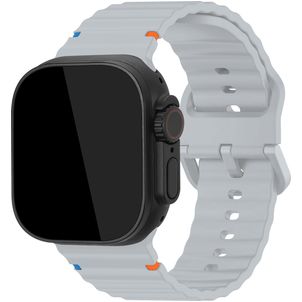 Mobilize Buckle Siliconen Apple Watch Bandje Gespsluiting - 42/41/40/38 mm - Grijs