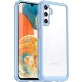Mobigear Crystal Samsung Galaxy A14 Hoesje Hardcase Backcover - Transparant / Blauw