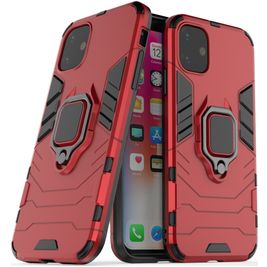 Mobigear Armor Ring iPhone 11 Hoesje Hardcase Backcover Shockproof met Ringhouder - Rood