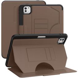 Mobigear Magnetic Folio iPad Pro 11 Inch (2025) Hoes Bookcase + Stylus Houder - Bruin