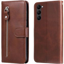 Mobigear Zipper Samsung Galaxy S23 Hoesje Bookcase Portemonnee - Bruin