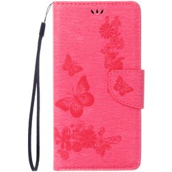 Mobigear Butterfly iPhone SE (2022) Hoesje Bookcase Portemonnee - Magenta