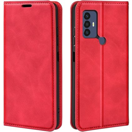 Mobigear Retro Slim TCL 305 Hoesje Bookcase Portemonnee - Rood