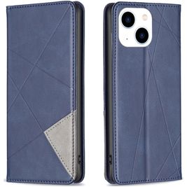 Mobigear Rhombus Slim iPhone 15 Hoesje Bookcase - Blauw
