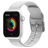 Mobigear Dashed Siliconen Apple Watch Bandje Gespsluiting - 49/46/45/44 mm - Wit