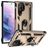 Mobigear Armor Ring Samsung Galaxy S23 Ultra Hoesje Hardcase Backcover Shockproof met Ringhouder - Goud