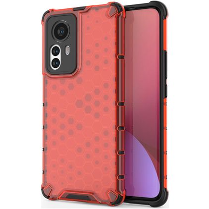 Mobigear Honeycomb Xiaomi 12 Pro Hoesje Hardcase Backcover Shockproof - Rood