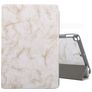 Mobigear Tri-Fold Marble iPad 9 (2021) Hoes Bookcase + Stylus Houder - Wit