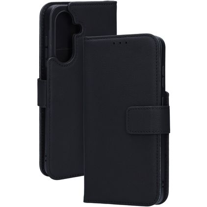 Mobiparts Samsung Galaxy A26 Hoesje Echt Leer Bookcase Portemonnee - Zwart